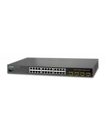 Planet ipv6 24-port gigabit with 4-port sfp layer 2+/4 snmp managed switch w/-48v redundant pwr Planet - 1 - Tik.ro