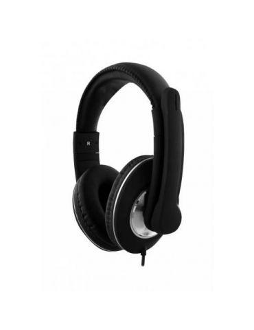 Tnb casti audio cu microfon pe usb hs-500 multimedia/ office - black Tnb - 1 - Tik.ro