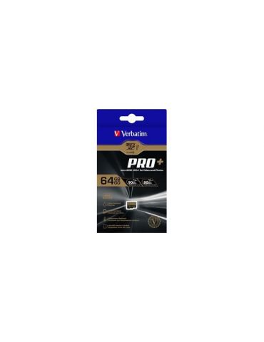 Verbatim pro+ microsdxc u3 64gb with adapter Verbatim - 1 - Tik.ro