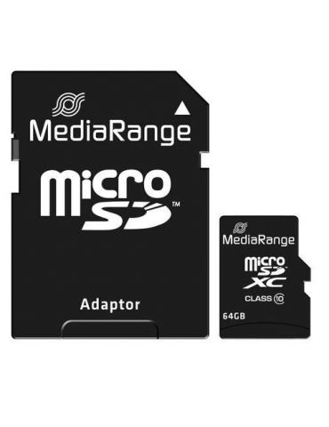 Mediarange micro sdhc 64gb class 10 with sd adapter Mediarange - 1 - Tik.ro