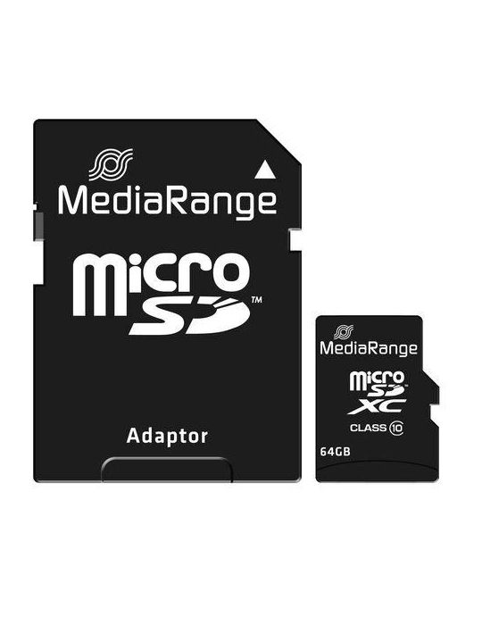 Mediarange micro sdhc 64gb class 10 with sd adapter Mediarange - 1