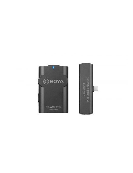 Boya by-wm4 pro-k5 linie wireless 2.4ghz cu microfon lavaliera (tx+rx) type-c pentru android siamp dslr Boya - 1