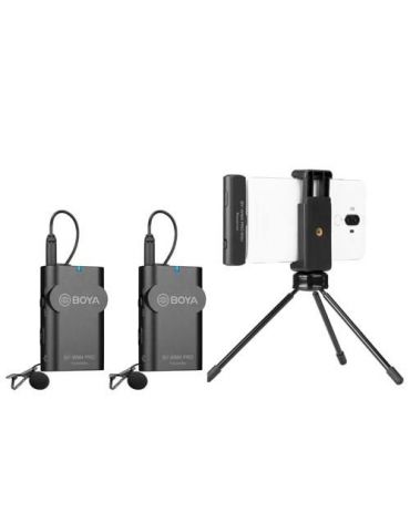 Boya by-wm4 pro-k6 dual linie wireless 2.4ghz cu microfon lavaliera (2tx+rx) type-c pentru android siamp dslr Boya - 1