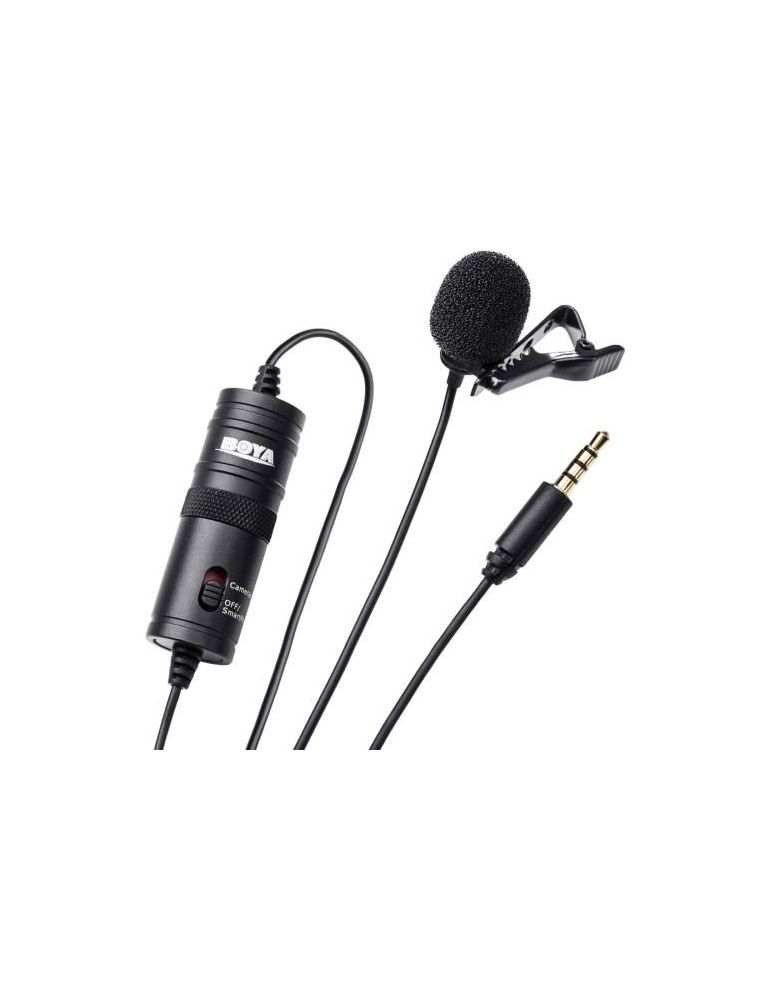 Boya by-m1dm microfon lavaliera dubla condensator omnidirectional cu clips cablu 2x4m jack 3.5mm
