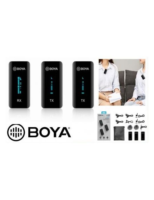 Boya by-xm6-s2 linie wireless oled cu 2 lavaliere afh (2tx+rx) Boya - 1
