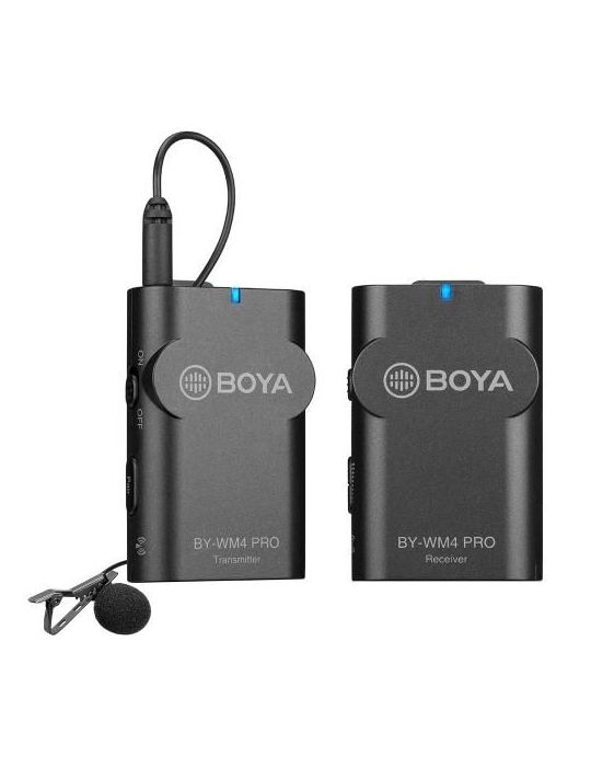 Boya by-wm4 pro-k1 linie wireless 2.4ghz cu microfon lavaliera (tx+rx) dslr siamp smartphone Boya - 1