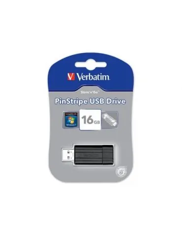 Stick memorie verbatim store 'n' go pinstripe 16gb usb 2.0 black Verbatim - 1 - Tik.ro