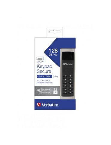 Verbatim keypad secure usb-c 3.1  128gb Verbatim - 1 - Tik.ro