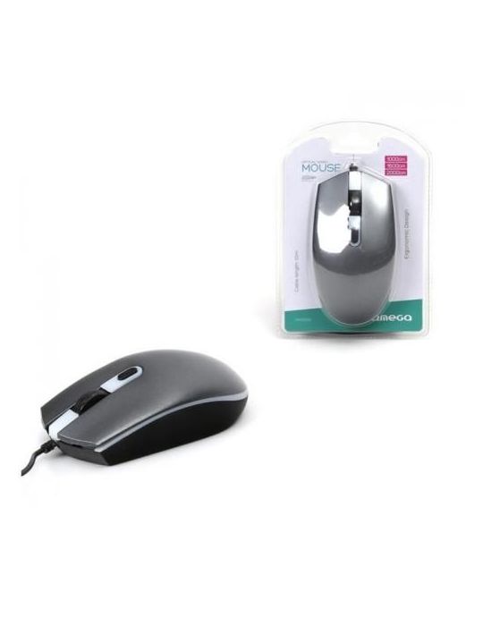Omega mouse om-0550 1000/1600/2000dpi gray usb Omega - 1