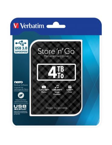 Verbatim store ´n´ go 2.5siquot (6.35mm) gen 2 4tb usb 3.0 black Verbatim - 1 - Tik.ro