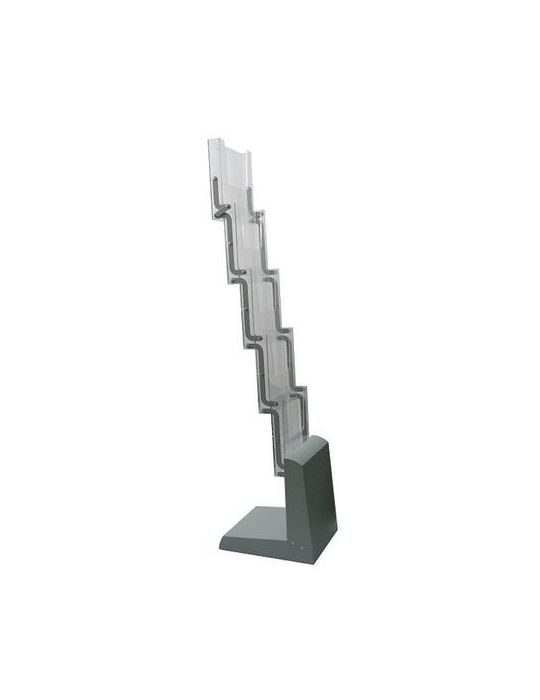 Stand/suport zig zag pliabil pentru expunere brosuri pliante reviste cu 5 buzunare format a4 210x297mm Jj displays - 1