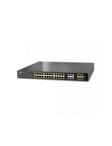 Planet ipv6/ipv4 24-port managed 802.3at poe+ gigabit ethernet switch + 4-port gigabit combo tp/sfp Planet - 1 - Tik.ro