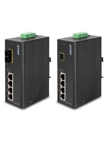 Planet ip30 4-port/tp + 1-port fiber(sfp) poe industrial fast ethernet switch (-40 to 75 c) Planet - 1 - Tik.ro