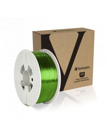 Verbatim 3d printer filament pet-g 1.75mm 1kg green transparent Verbatim - 1 - Tik.ro