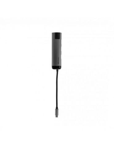 Verbatim usb-c adapter usb 3.1 gen 1/usb 3.0 x 2/hdmi/rj45 Verbatim - 1 - Tik.ro
