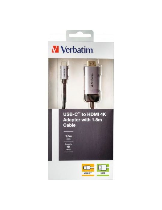 Verbatim usb-c to hdmi 4k adapter - usb 3.1 gen 1/hdmi 1.5m cable Verbatim - 1