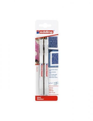 Roller edding 2185 cu gel varf 0.7 mm alb blister Edding - 1 - Tik.ro