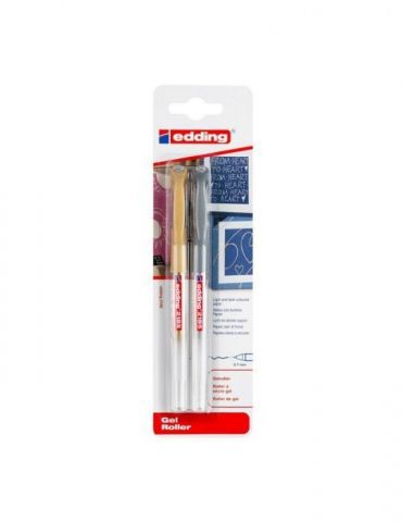 Roller edding 2185 cu gel varf 0.7mm auriu/argintiu blister Edding - 1 - Tik.ro