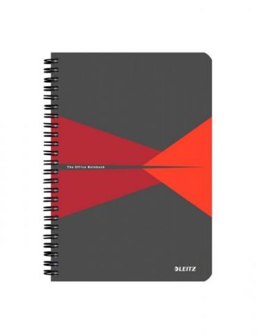 Caiet de birou leitz office carton a5 cu spira matematica rosu Leitz - 1 - Tik.ro