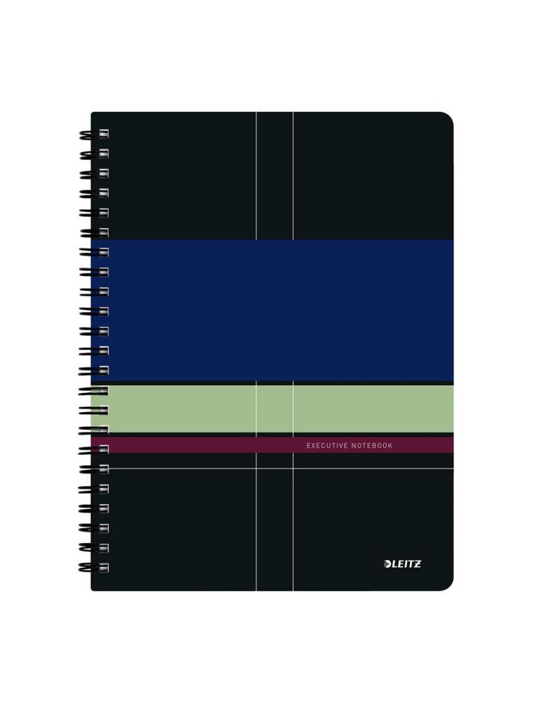 Caiet de birou leitz executive pp a4 cu spira matematica negru/violet