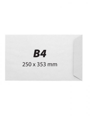 Plic b4 250 x 353 mm alb banda silicon 100 g/mp 250 bucati/cutie  - 1 - Tik.ro