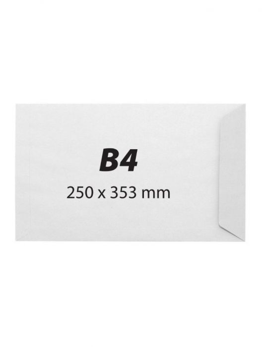 Plic b4 250 x 353 mm alb banda silicon 100 g/mp 250 bucati/cutie  - 1