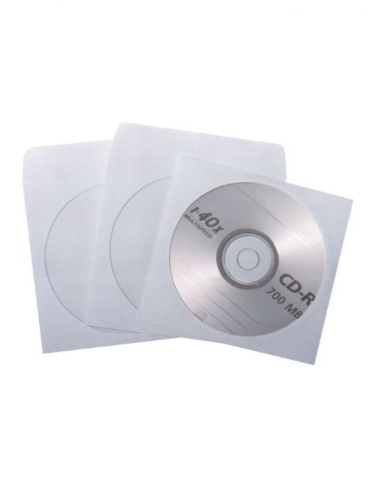 Plic cd 124 x 127 mm fereastra alb gumat  90 g/mp  - 1