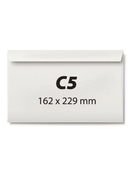 Plic c5 162 x 229 mm alb banda silicon 80 g/mp 500 bucati/cutie  - 1