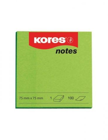 Notite adezive kores 75 x 75 mm verde 100 file Kores - 1 - Tik.ro