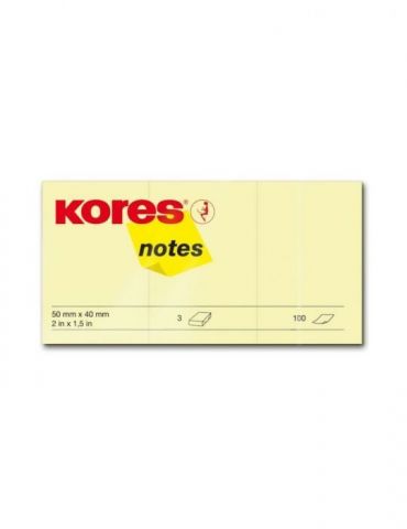 Notite adezive kores 40 x 50 mm galben 300 file Kores - 1 - Tik.ro