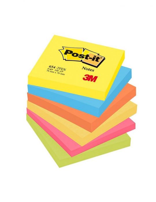 Notite adezive post-it 76 x 76 mm multicolor neon 100 file 6 bucati/set Post-it - 1