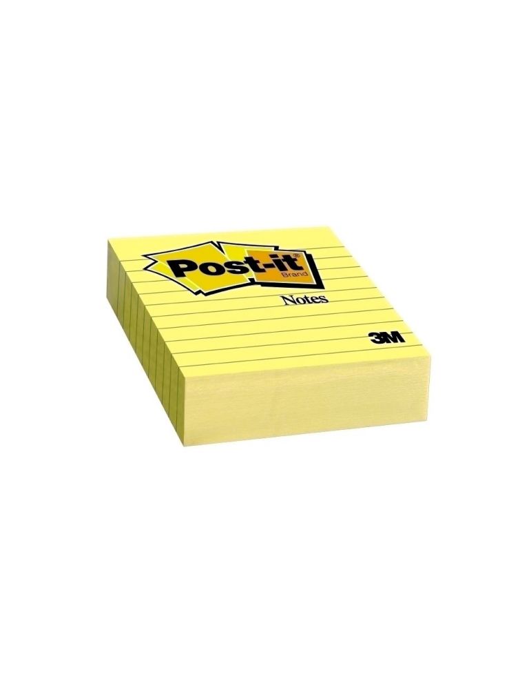 Notite adezive post-it liniate galben 100 x 100 mm 300 file