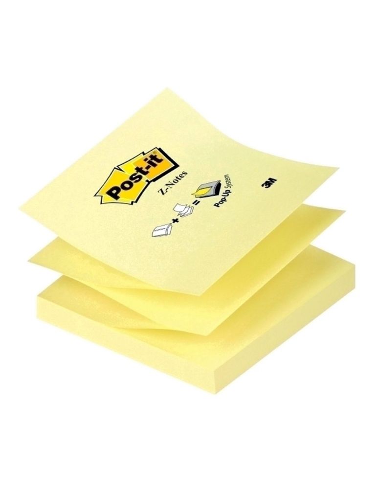 Notite adezive post-it z-notes galben neon 76 x76 mm 100 file