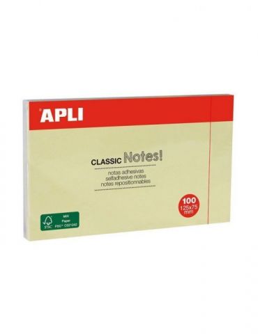 Notite adezive apli 125 x 75 mm galben 100 file Apli - 1 - Tik.ro