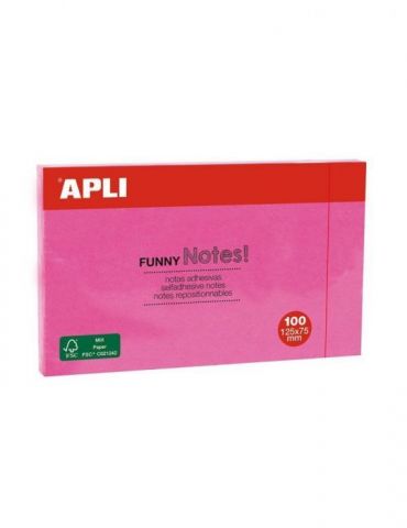 Notite adezive apli 125 x 75 mm magenta 100 file/set Apli - 1 - Tik.ro