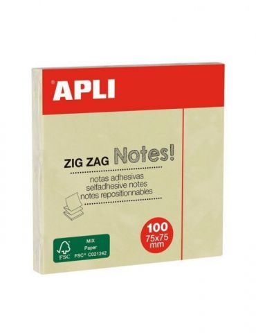 Notite adezive apli 75 x 75 mm galben 100 file/bucata Apli - 1 - Tik.ro