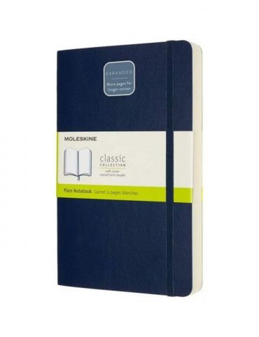 Agenda moleskine expanded large plain sapphire blue 21 x 13 cm velina 400 file Moleskine - 1 - Tik.ro