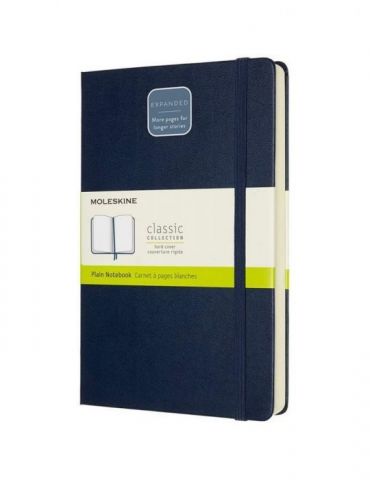 Agenda moleskine expanded large plain sapphire blue 21 x 13 cm velina 400 file Moleskine - 1 - Tik.ro