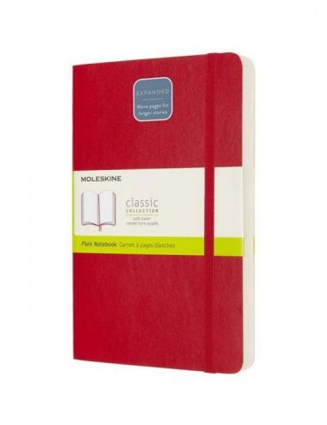 Agenda moleskine expanded large plain scarlet red 21 x 13 cm velina 400 file Moleskine - 1 - Tik.ro
