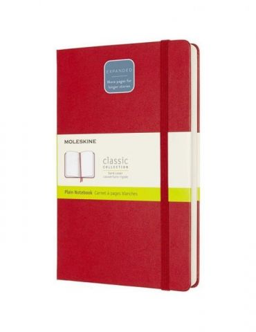 Agenda moleskine expanded large plain scarlet red 21 x 13 cm velina 400 file Moleskine - 1 - Tik.ro