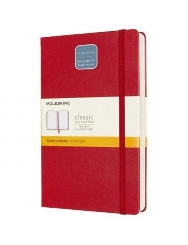 Agenda moleskine expanded large ruled scarlet red 21.1 x 13.5 cm dictando 400 file Moleskine - 1 - Tik.ro