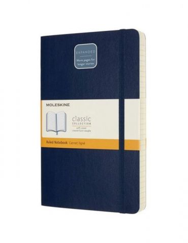Agenda moleskine expanded large ruled sapphire blue 21.1 x 21.3 cm dictando 400 file Moleskine - 1 - Tik.ro