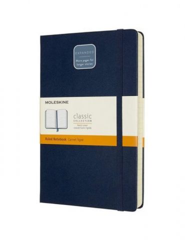 Agenda moleskine expanded large ruled sapphire blue 21.1 x 13.3 cm dictando 400 file Moleskine - 1 - Tik.ro