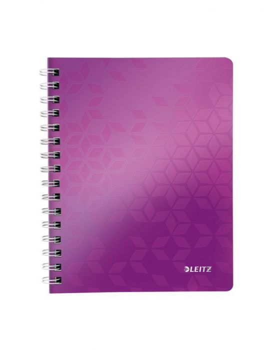 Caiet de birou leitz wow pp a5 cu spira dictando mov metalizat Leitz - 1