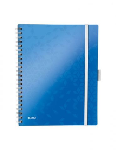 Caiet de birou leitz wow be mobile pp a4 cu spira matematica albastru metalizat Leitz - 1 - Tik.ro
