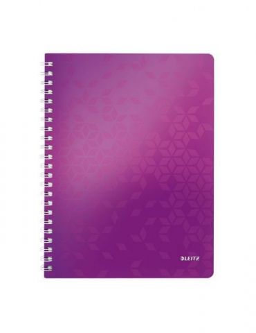 Caiet de birou leitz wow pp a4 cu spira matematica mov metalizat Leitz - 1 - Tik.ro
