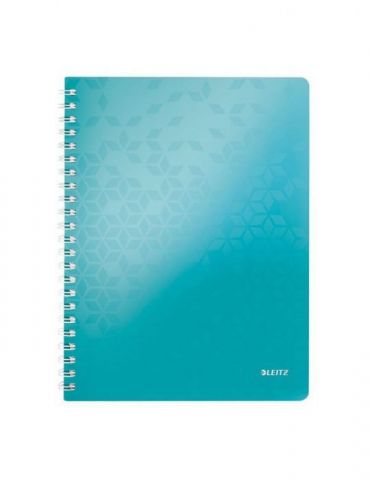 Caiet de birou leitz wow pp a4 cu spira matematica turcoaz metalizat Leitz - 1 - Tik.ro