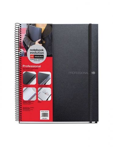 Caiet cu spira miquelrius evolution a4 matematica+velin 120 file coperta pp negru Miquelrius - 1 - Tik.ro