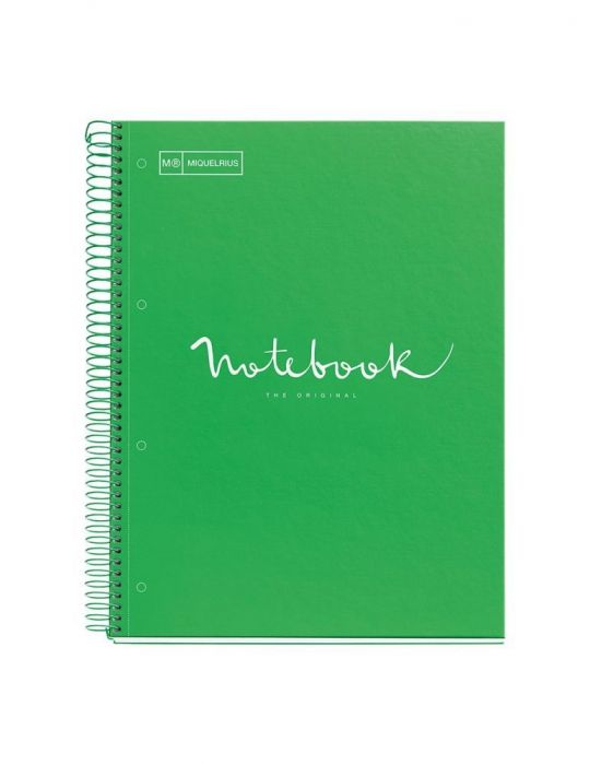 Caiet cu spira miquelrius emotion a4 matematica 80 file coperta carton dur verde Miquelrius - 1