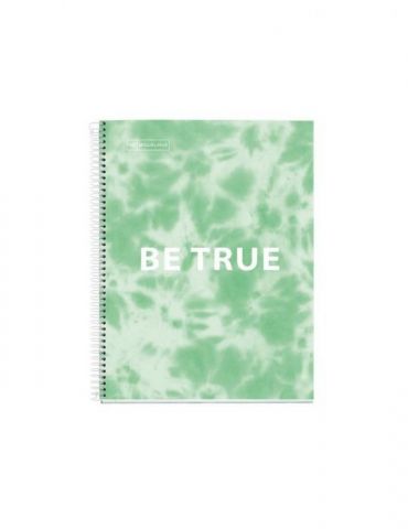 Caiet cu spira miquelrius tie dye a4 matematica 120 file coperta cu tratament antiviral si antibacterian menta Miquelrius - 1 - Tik.ro